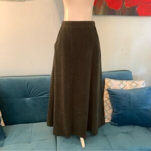 Maison Martin Margiela Womens Dark Green Velour Skirt Size 6
